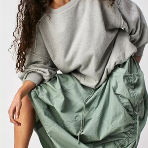 We The Free Bubble Up Pullover Sweatshirt Grey Small